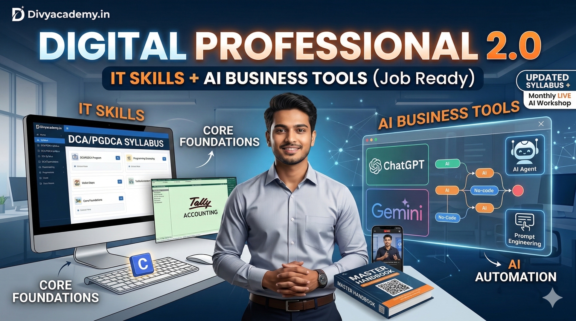 Digital Professional 2.0: IT Skills + AI Business Tools (Hindi + English)
